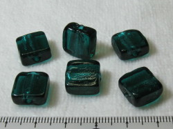 ベネチアン風ガラス　正方形　約12×5ｍｍ　エメラルド