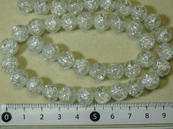 塗装クラックカラスビーズ　約10mm　白色