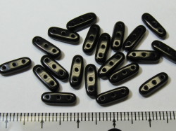 チェコビーズ　ビーム　３ホール　３×１０ミリ　ジェット