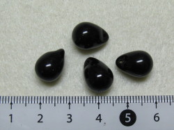 チェコビーズ　ティアドロップ　10×14ミリ　ジェット