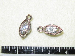 キュービックチャーム　マーキス型　 約15×7ミリ　シルバーカラー