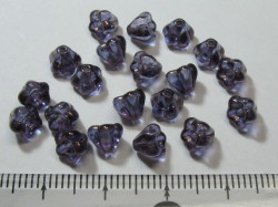 チェコビーズ　ベルフラワー　６×４ミリ　ラスターアメジスト