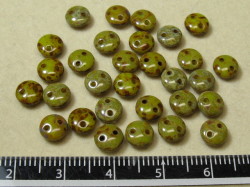 チェコビーズ　レンティル(レンズ豆)　２ホール　６ミリ シャトーレイスピカソ　