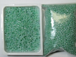 徳用ビーズ　２ミリ　約50ｇ入り　ミントグリーン　（セイロン）