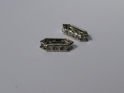 ロンデル　バー　４×１０mm　(２個入り)　ロジウムクリスタル　スワロフスキー使用
