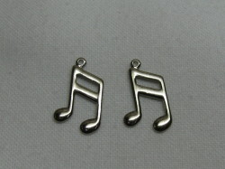 チャーム　十六分音符　16ミリ　シルバー