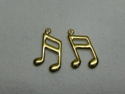 チャーム　十六分音符　16ミリ　ゴールド