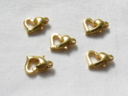 カニカン(ハート)　約１２ミリ　ゴールド