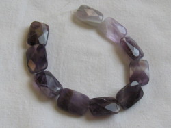 天然石　約18×13ミリ　レクタングルカット　アメジスト