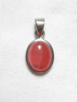 ペンダントトップ　オーパル型　１４×１１ミリ　ロードクロサイト(インカローズ)