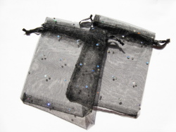 アクセサリーポーチ　９×１２ｃｍ　ドット　ブラック