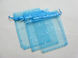 アクセサリーポーチ　8.5×１１ｃｍ　ドット　ブルー