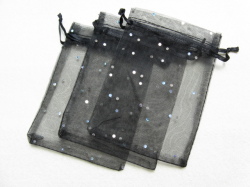 アクセサリーポーチ　９×１２ｃｍ　ドット　ブラック