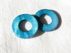 シェルパーツ　20ミリ　丸形・リング　ブルー