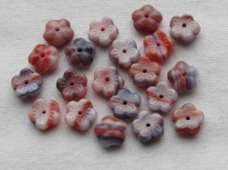 チェコビーズ　デイジーフラワー　８ミリ　ハリケーンレッド