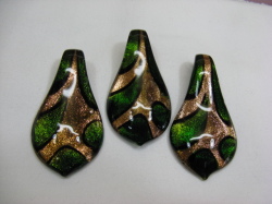 ハンドメイドガラス　スプーン　約63ｍｍ×32ｍｍ　グリーン