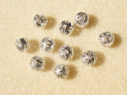 すかし玉　６mm　ホワイトシルバー