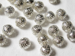 すかし玉　１０mm　ホワイトシルバー　大袋