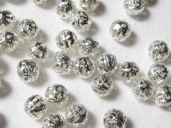 すかし玉　６mm　ホワイトシルバー　大袋