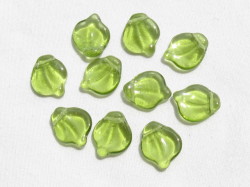 チェコビーズ　リーフ　15×12ミリ　オリーブ