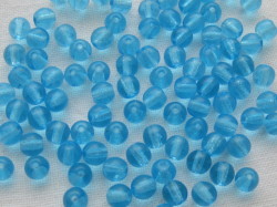 チェコ　プレス　ラウンド　４ミリ　アクアマリン
