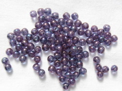 チェコ　プレス　ラウンド　４ミリ　(100ヶ)　ラスターアメジスト