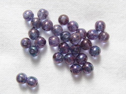 チェコ　プレス　ラウンド　４ミリ　(30ヶ)　ラスターアメジスト