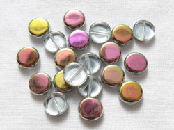 チェコビーズ　コイン　８×３ミリ　ピンクゴールド