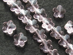 ガラスビーズ　梅の花・カット　たて穴　13ｍｍ　ピンク