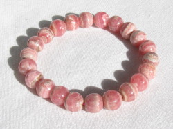 天然石ブレスレット　ラウンドタイプ　２２玉　　8.5~8.0ミリ　インカローズ
