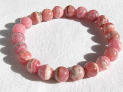 天然石ブレスレット　ラウンドタイプ　２２玉　　9.0~8.5ミリ　インカローズ