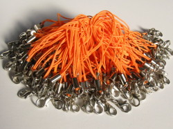 カニカン付ストラップ　(100個入り)　オレンジ