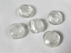 ベネチアン風ガラス　ハート　約20ｍｍ　（1個入り）　白