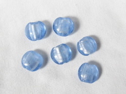 ベネチアン風ガラス　ハート　約15ｍｍ　ライトサファイヤ