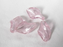 ベネチアン風ガラス　ツイスト　約30ｍｍ　ピンク