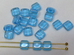 フラットスクエア　２ホール　６ミリ　アクア