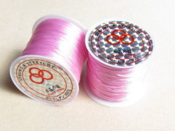 のびるテグス（ブレスレット用）　0.8ミリ　(50Ｍ巻)　ライトピンク