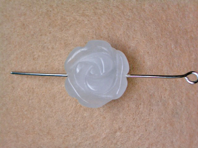 天然石　ローズ（約１３mm）　ホワイトアゲード