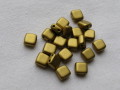 チェコビーズ　フラットスクエア　２ホール　６ミリ　マットブラウンゴールド