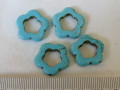 合成石　約1９ミリ　梅花リング　練りターコイズ