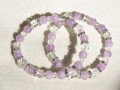 天然石ブレスレット　内径16～16.5ｃｍタイプ　ラベンダーアメジスト　クリスタル　カットクリスタル