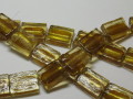 ベネチアン風ガラス　長方形　約20×15ｍｍ　（２個入り）　黄色