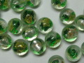 ベネチアン風ガラス　ラウンド形　約１２ｍｍ　緑