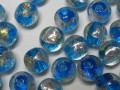 ベネチアン風ガラス　ラウンド形　約１２ｍｍ　水色