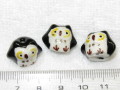 陶器ビーズ　ふくろう　約24×13mm　ブラック