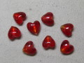 ベネチアン風ガラス　ハート　約12ｍｍ　赤色
