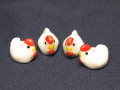 陶器ビーズ　干支　約24×13mm　酉(ニワトリ)