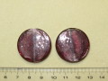 ベネチアン風ガラス　丸平タイプ　約28×6ｍｍ　紫色