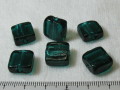 ベネチアン風ガラス　正方形　約12×5ｍｍ　エメラルド
