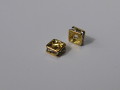 ロンデル　スクエア　４mm　(２個入り)　ゴールドクリスタル　スワロフスキー使用